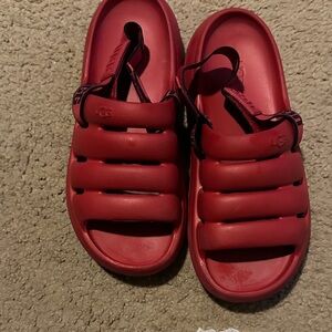 UGG Kids Red Slide Sandals